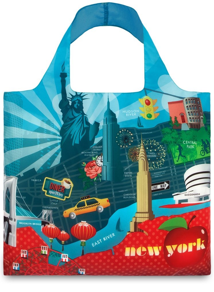 LOQI Urban New York Reusable Shopping Bag, Multicolored - Image 1